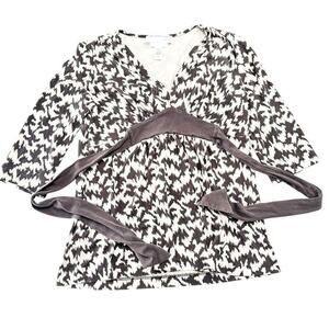 DVF Maternity Patterned Long Brown Patterned Shirt Size M
